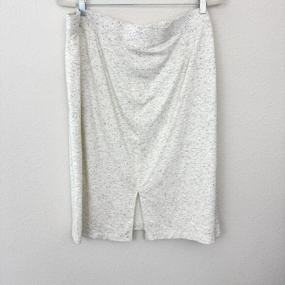 J. Jill Womens Midi Skirt Size 3X Speckled Pull On Stretch Minimal Neutral Ivory - Picture 3 of 6